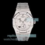 BLS Swiss Replica Audemars Piguet Royal Oak 26120ST Dual Time White Dial Watch 